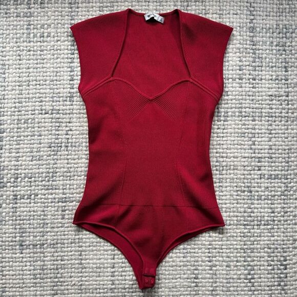 Simkhai Barbara Sweetheart Bodysuit in Carmine Small - Picture 4 of 8